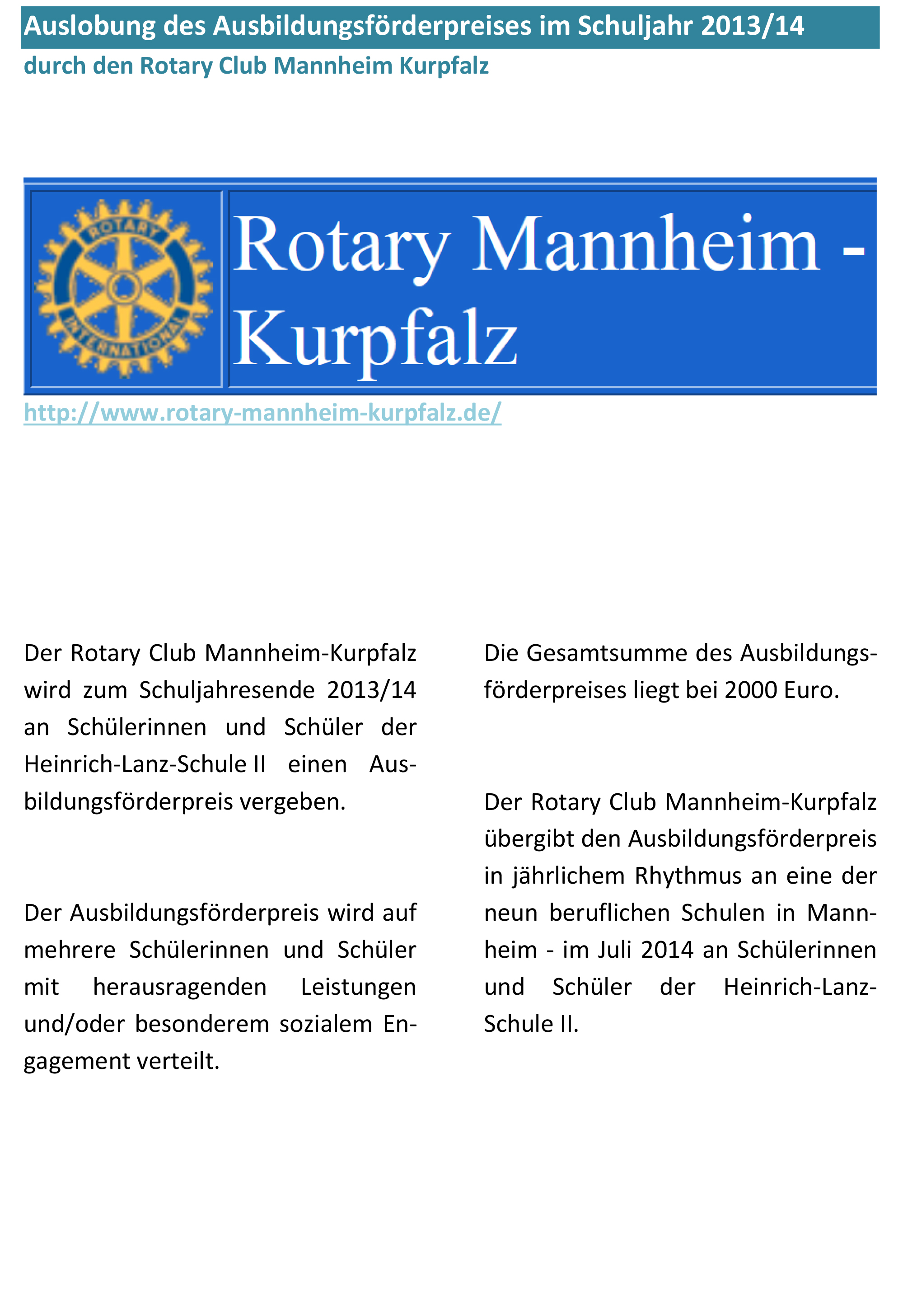 Ausbildungsfoerderpreis Rotaryclub
