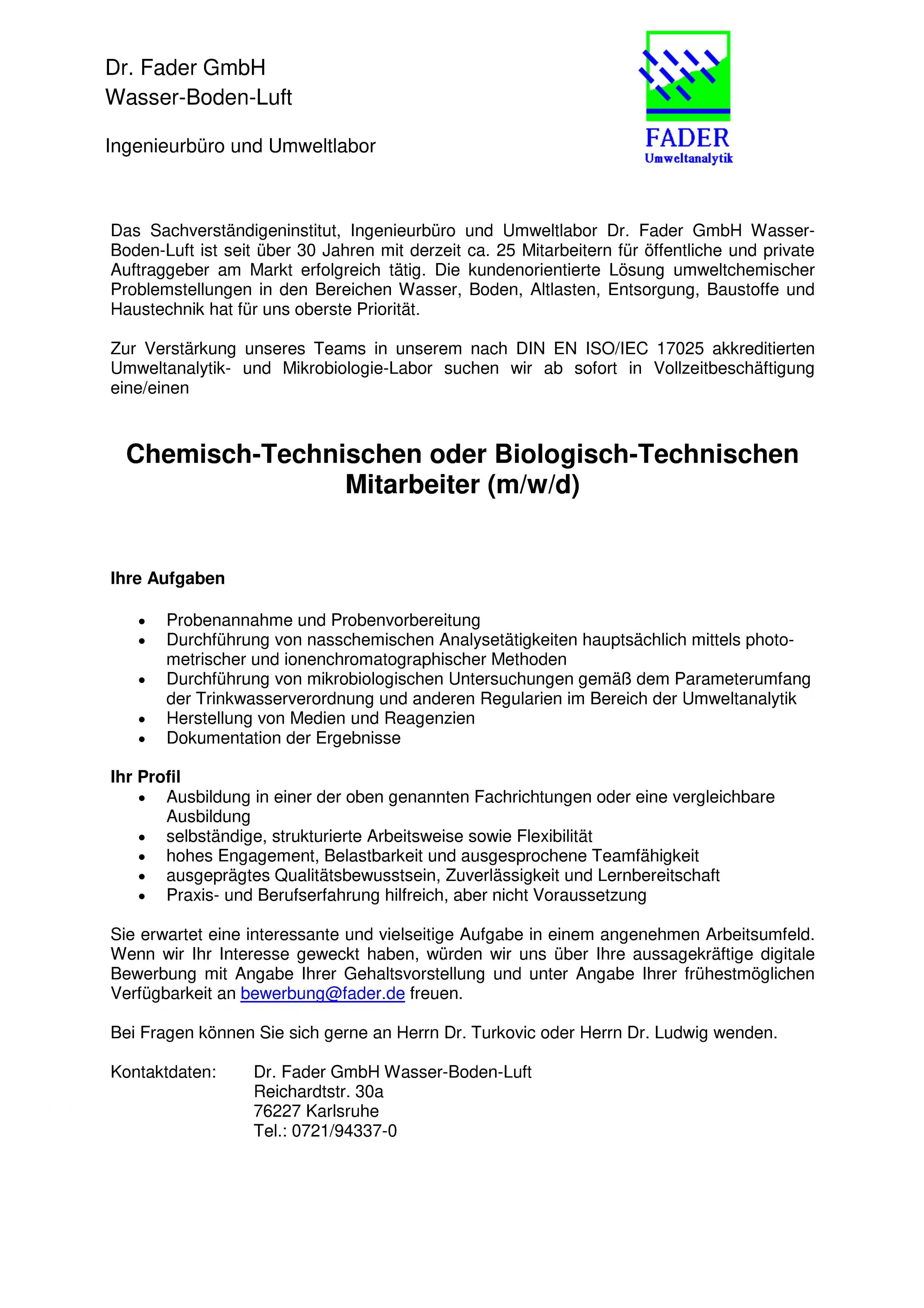 Labormitarbeiter_Stellenausschreibung_FADER