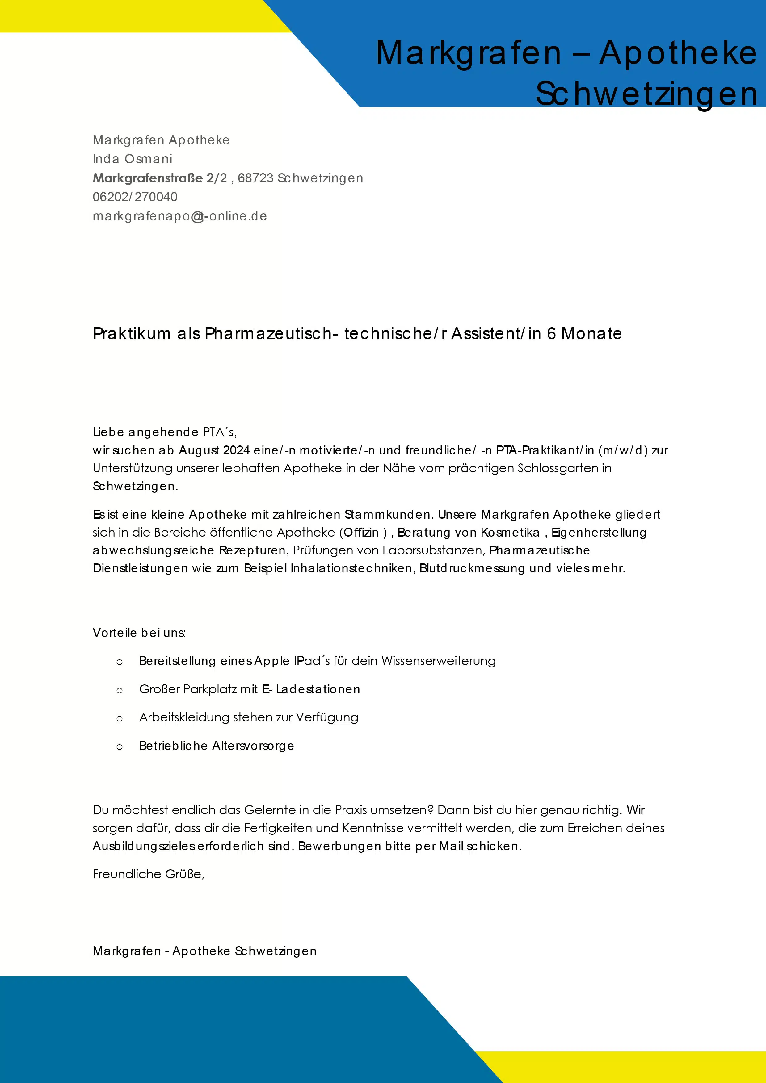 Praktikumsanzeige-PTA