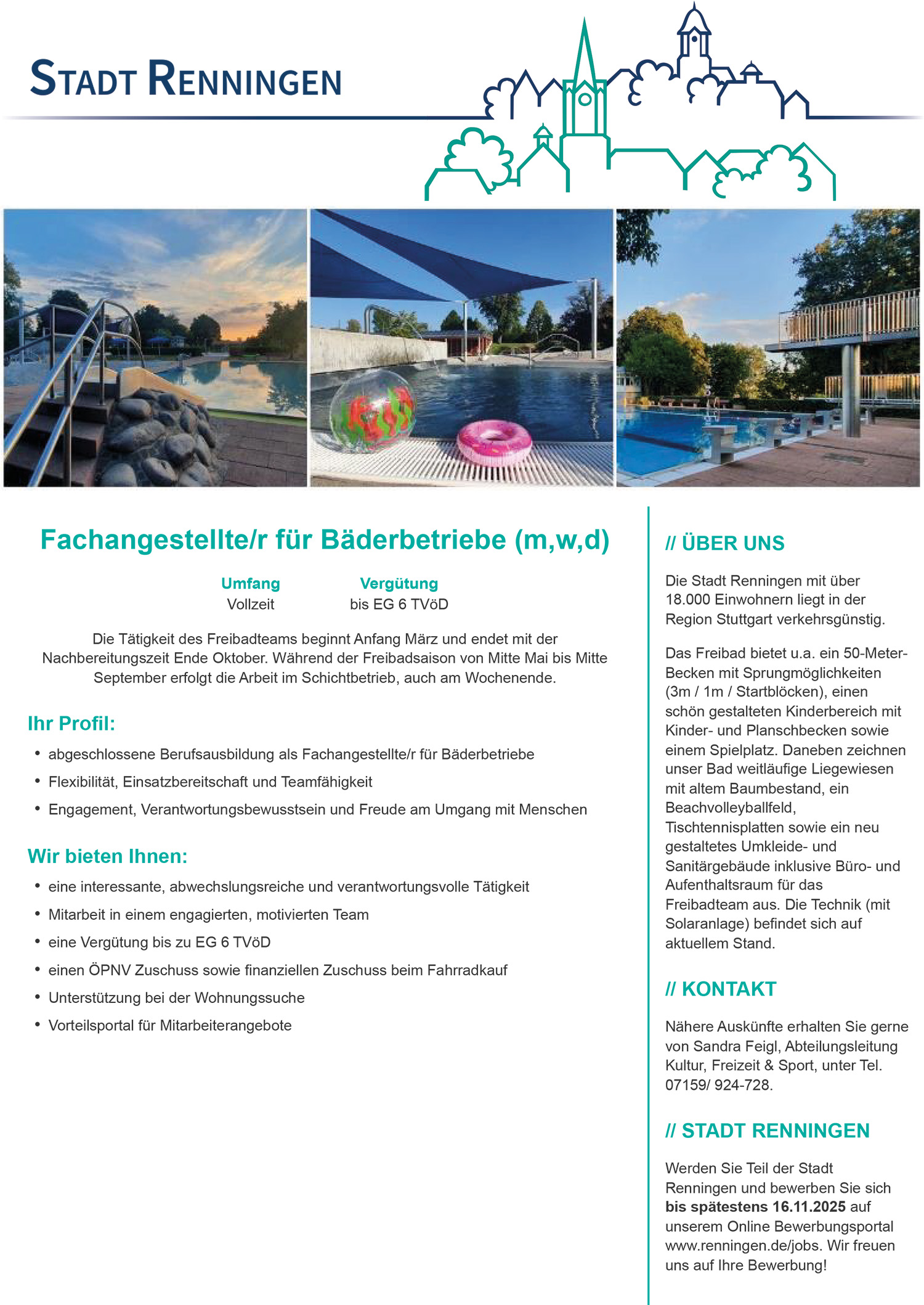 Fachangestellte_r für Bäderbetriebe (m,w,d) _ Stadtverwaltung Renningen _ 171